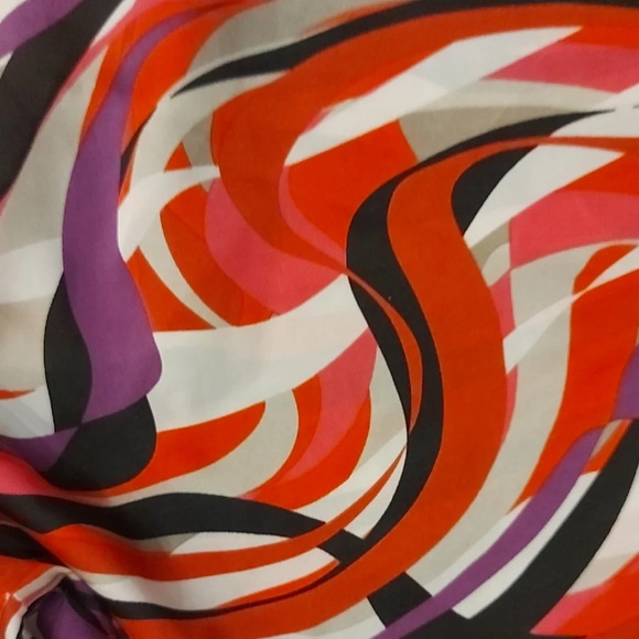 JM Collection Vibrant Swirl Off-Shoulder Blouse - Picture 3 of 5